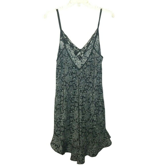 Lily of France Black White Paisley Baby Doll Nightie M Ruffle Made in USA VTG - Picture 6 of 10